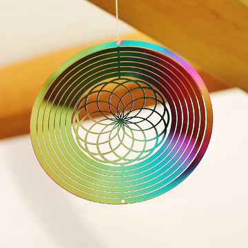3D Harmonizačný Spinner - Kvet Života Dúhový