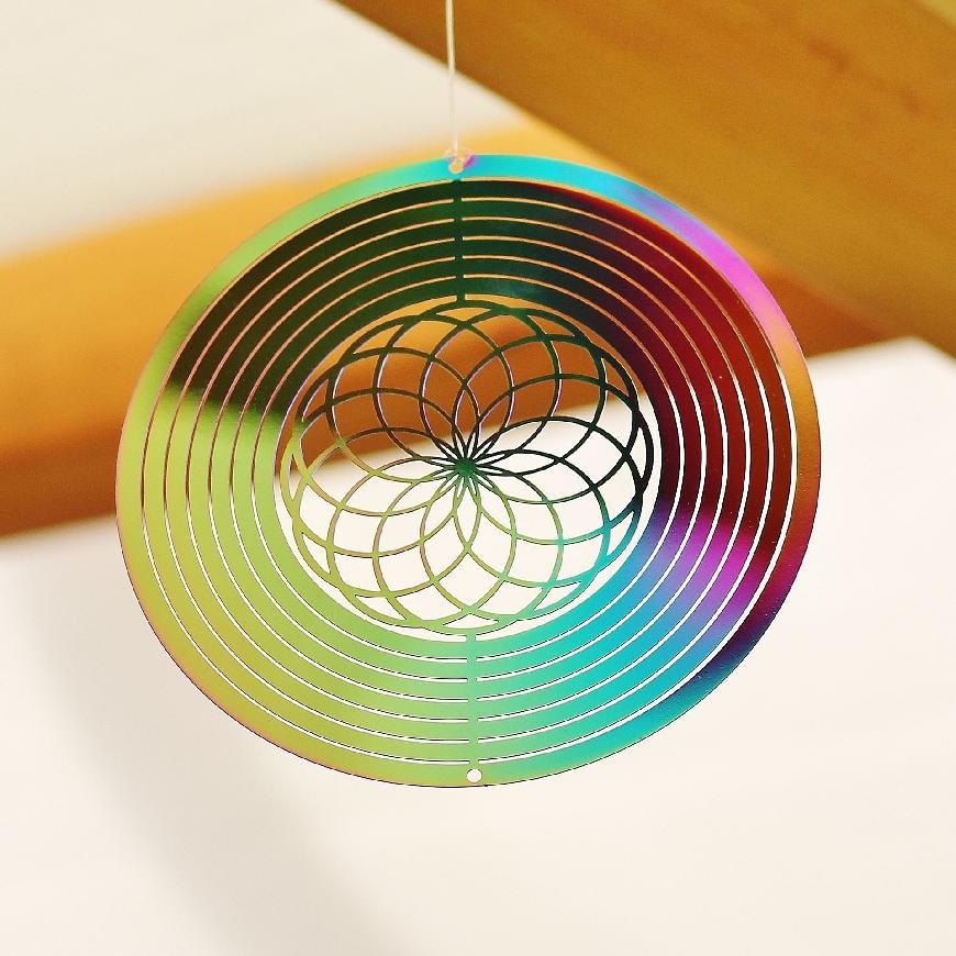 3D Harmonizačný Spinner - Kvet Života Dúhový