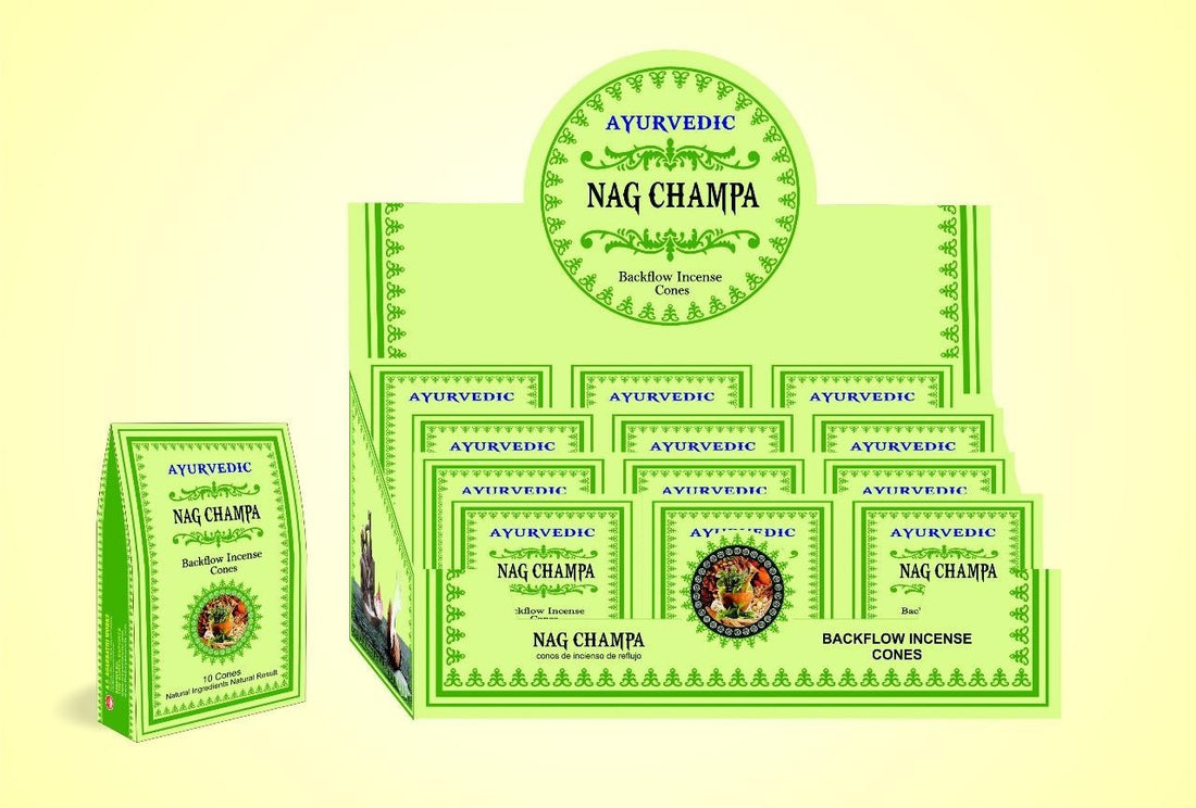 Vonné kužeľa Ayurvedic "Tečúci Dym" - Nag Champa 30 g.