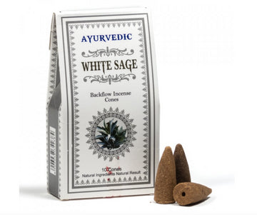 Vonné kužeľa Ayurvedic "Tečúci Dym" - White Sage 30 g.
