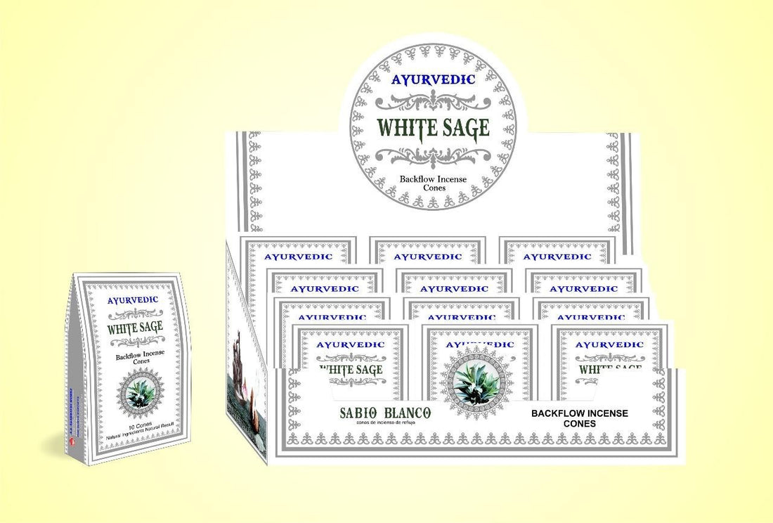 Vonné kužeľa Ayurvedic "Tečúci Dym" - White Sage 30 g.